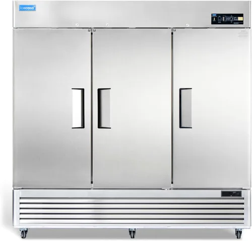 Miniatura 10 de ICECASA Congelador comercial de 48 pulgadas de ancho, 36 pies cúbicos, 2 puertas sólidas de acero inoxidable, ventilador comercial