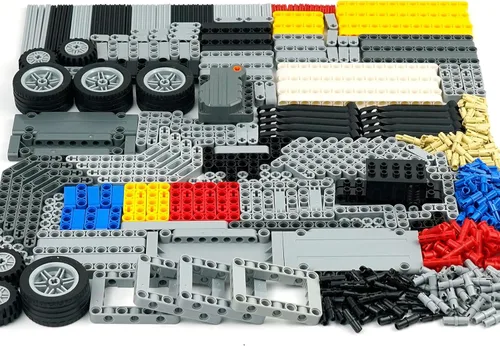 Miniatura 6 de 544 PIEZAS Conjuntos de Piezas Técnicas, Kit de Motor de Arrastre, Vigas, Brazo de Elevación, Marco de Repuesto Extra, Neumáticos de Coche, Ruedas