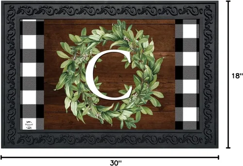 Miniatura 3 de Briarwood Lane Felpudo con monograma de corona con letra C