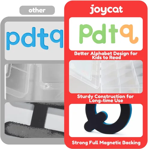 Miniatura 7 de JoyCat Kit de letras magnéticas en inglés y español para aula, 234 piezas con tablero magnético de doble cara, letras del alfabeto de espuma