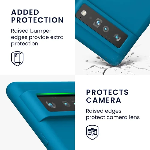 Miniatura 3 de kwmobile Funda Compatible con Google Pixel 6 Pro - Funda de Teléfono de Silicona TPU con Acabado Suave - Azul Caribe