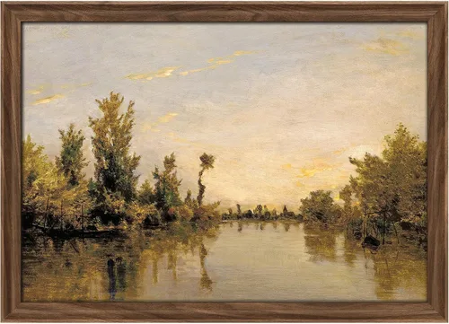 Miniatura 191 de MUDECOR Lienzo enmarcado prémium para pared, pinos nevados en bosque de invierno, ilustraciones modernas, arte contemporáneo, escénico, divertido