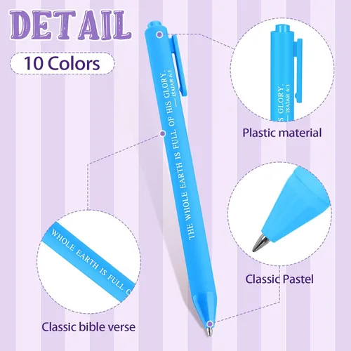 Miniatura 3 de Cholemy 50 bolígrafos con versículos bíblicos, regalos cristianos a granel, bolígrafos cristianos para mujeres, herramientas de escritura con citas