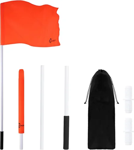 Miniatura 2 de Bandera de barco naranja de 48 pulgadas, bandera de esquí acuático, bandera flotante para esquiador y cuerda de wakesurf de 25 pies para Wake