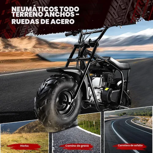 Miniatura 6 de Oryxearth Mini bicicleta de tierra todoterreno de 105cc de 4 tiempos, 28mph, a gasolina con transmisión automática y arranque de tirón para adultos
