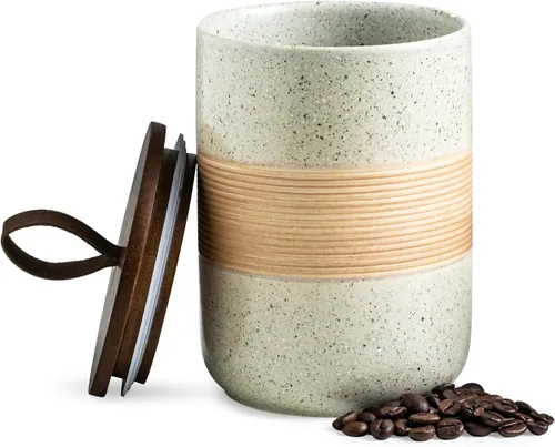 Miniatura 24 de Miamolo Tarro pequeño de cerámica con tapa, recipiente de café, recipiente de café, tarros de almacenamiento de alimentos para bolsa de té