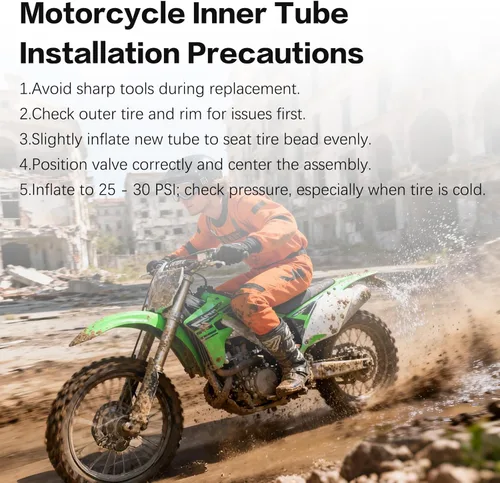 Miniatura 7 de Cámara de aire de 3.25/3.50-16 (90/100-16) de goma butílica con válvula TR4 recta para motos de cross, motos de foso, neumáticos de mini moto