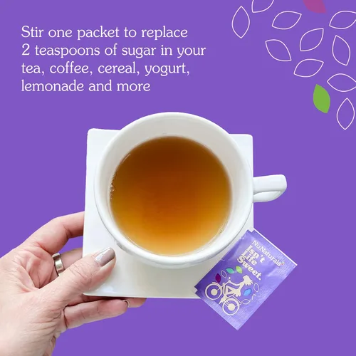 Miniatura 6 de NuNaturals Paquetes de polvo de stevia blanca, de una sola porción, sustituto de azúcar sin calorías, 100