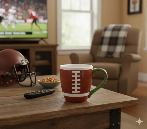 Miniatura 3 de Taza de café de cerámica de fútbol 14 onzas
