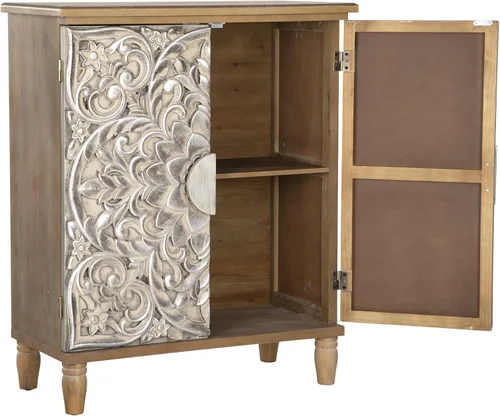 Miniatura 9 de Sophia & William Armario decorativo con 2 puertas, gabinete de almacenamiento envejecido con puerta de ventana de iglesia de metal para entrada