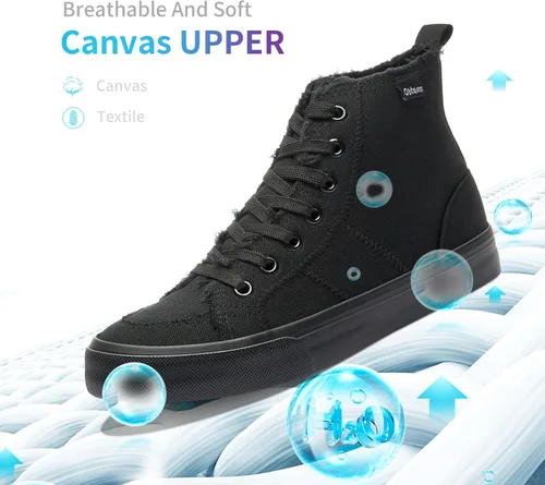 Miniatura 3 de Obtaom Zapatos de lona de alta calidad para mujer/hombre para jugar a media pantorrilla, zapatillas de deporte de moda casuales con cordones de alta