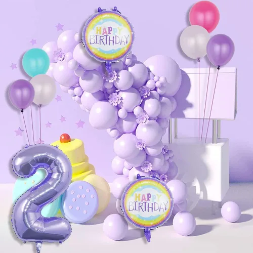 Miniatura 4 de Globos, globos morados, suministros para fiesta, globos de tercer cumpleaños, 32 pulgadas, tamaño grande, arco iris, número 3, suministros