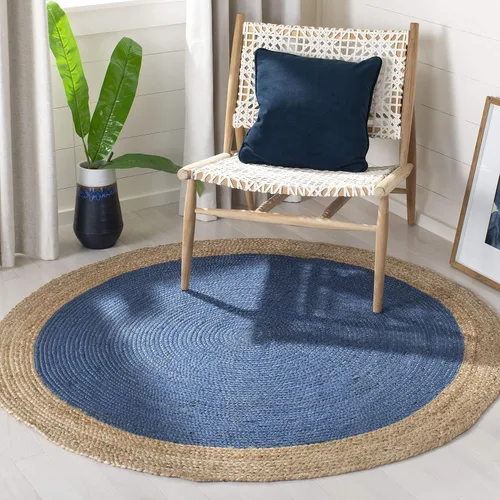 Miniatura 35 de SAFAVIEH Alfombra de Área Redonda de 10' - Colección de Fibra Natural - Verde y Marrón Natural, Yute Hecho a Mano, Diseño de Borde Trenzado (NF801G)