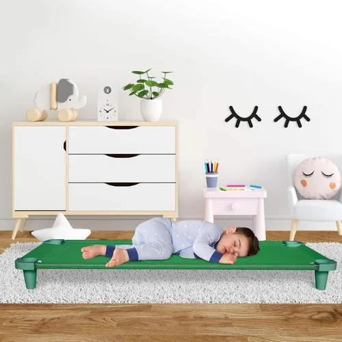 Miniatura 4 de Acrimet Cuna siesta para niños, cama portátil para niños pequeños, apilable, 52 pulgadas de largo (tubos de acero inoxidable)