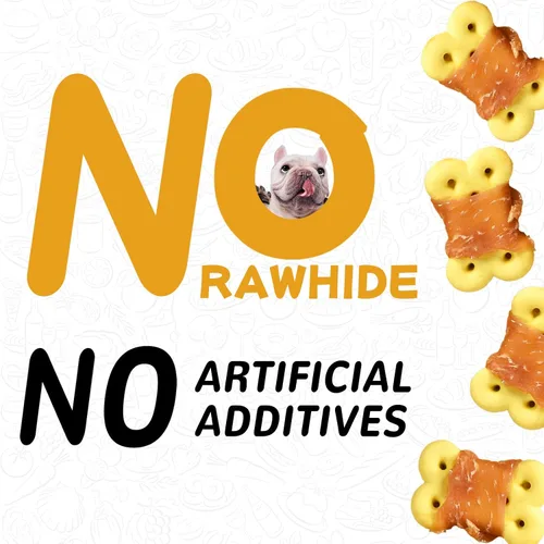 Miniatura 5 de PAWUP Dog Treats - Galletas de calabaza envueltas en pollo, sin cuero crudo con taurina, golosinas de entrenamiento masticables bajas en grasa, 12.5