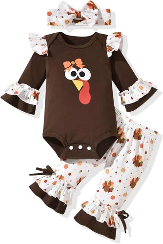 Miniatura 28 de HINTINA Conjunto de ropa para bebé recién nacida con diadema para el primer Halloween