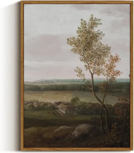 InSimSea Impresiones de Arte en Lienzo Enmarcado Decoración Vintage, Paisaje Rural de Granja Decoración de Pared para el Hogar Paisaje de Campo