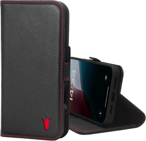 Miniatura 12 de TORRO Funda de cuero prémium compatible con iPhone 16 Pro Max de 6.9 pulgadas, funda de piel auténtica tipo cartera con función atril y ranuras