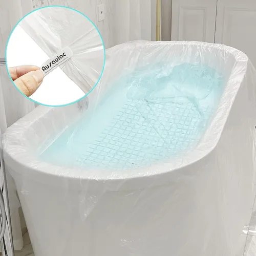 Miniatura 2 de 12 fundas para bañera, paquete individual para bañera grande (102 x 47 pies), fundas desechables para viajes y hogar, bolsa de plástico portátil