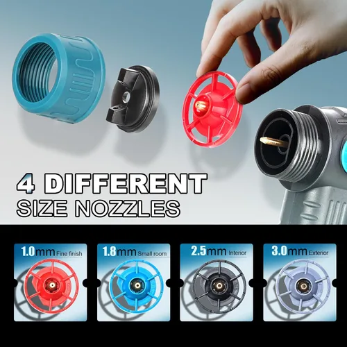 Miniatura 2 de Pulverizador de pintura inalámbrico para batería Bosch de 18 V, pistola de pintura de mano con 3 patrones de pulverización y 4 boquillas, ideal