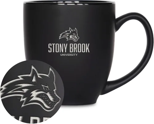 Miniatura 403 de Rico Industries - Taza de cerámica mate negra con grabado láser estándar de 15oz para NCAA (escuelas T & U) - Para bebidas calientes o frías