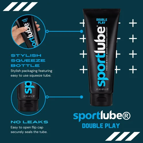 Miniatura 5 de Double Play - Lubricante personal a base de agua de alta calidad, tubo de 8 onzas, lubricante sexual íntimo para hombres, mujeres y parejas
