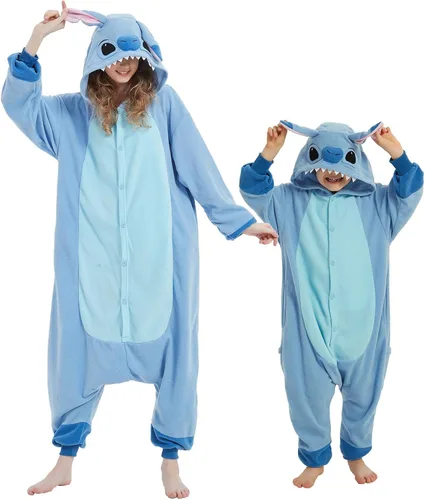 SWEETXIN Pijama unisex para adultos y niños, para Halloween, Navidad, ropa de dormir, traje de cosplay para mujeres y hombres