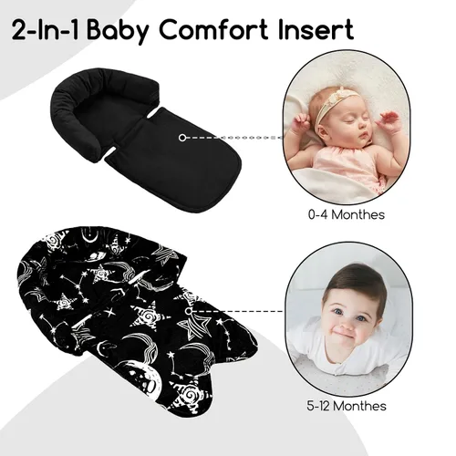 Miniatura 4 de GFU Apoyo para la cabeza del asiento de coche para recién nacido, 2 en 1 Apoyo para la cabeza y el cuerpo del asiento de coche para bebé