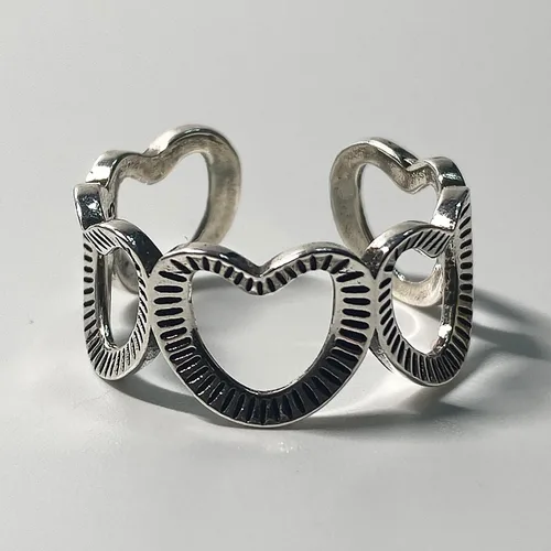 Miniatura 38 de Anillos de banda ancha de plata de ley 925 vintage hechos a mano para mujeres/hombres, anillo ajustable para el pulgar