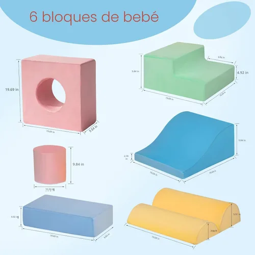 Miniatura 2 de MIND&ACTION 6 piezas de juguetes de escalada para niños pequeños, juguetes de escalada para niños de 1 año, juego suave, bloques de escalada