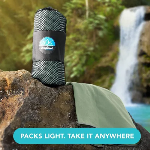 Miniatura 8 de Toalla de microfibra Youphoria para viaje de secado rápido y ligera - Toalla de secado rápido para camping, playa, mochilero, senderismo