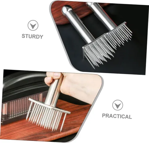Miniatura 3 de Herramienta ablandadora de carne de acero inoxidable con 28 pines, mazo de cocina de mano para ablandar cerdo, carne de res, pollo y pavo, fácil