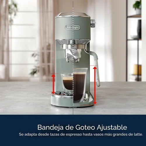 Miniatura 10 de De'Longhi Dedica Duo - Máquina de Espresso Compacta - Cafetera de Preparación en Frío con Varilla Espumadora de Leche - para Espresso, Café Caliente