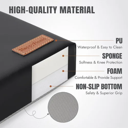 Miniatura 3 de HappyPicnic Almohadilla impermeable para arrodillarse de jardín, alfombrilla de espuma suave de 2 pulgadas de grosor para jardineros con mango