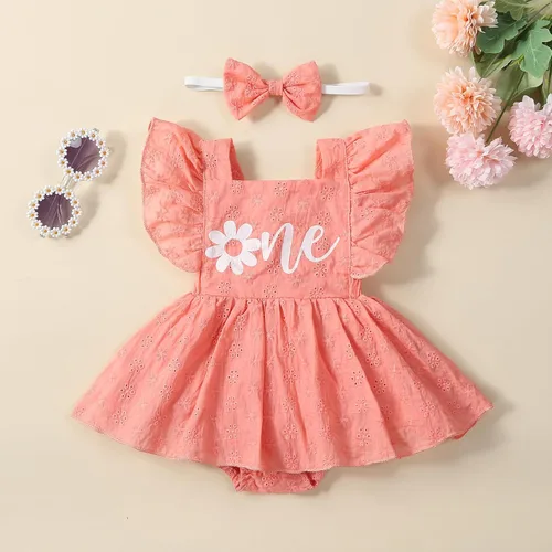 Miniatura 2 de Overol de princesa para recién nacido, vestido de cumpleaños, de malla, elegante, sin mangas, vestido de tul, diadema