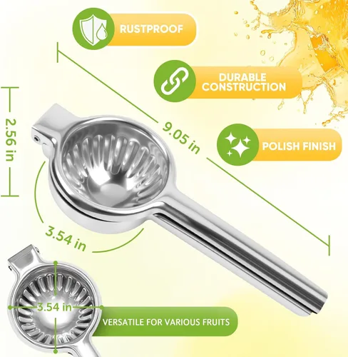 Miniatura 2 de Lemon Squeezer Large, Lemon Squeezer Juicer Stainless Steel, Heavy Duty Manual Citrus Juicer Hand Press, Kitchen Tools Lime Squeezer Bar Tool, Easy