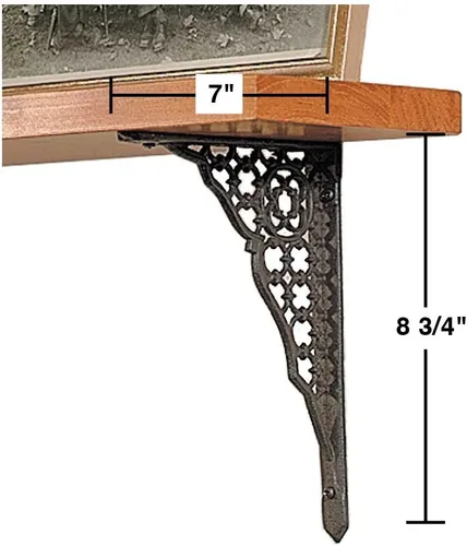 Miniatura 2 de Renovators Supply Manufacturing Par de soportes flotantes para estantes de 7 pulgadas x 8-3/4 pulgadas, soportes victorianos de aluminio negro