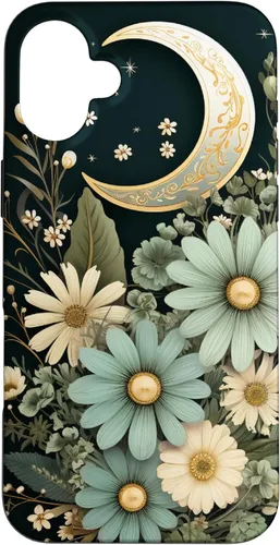 Miniatura 22 de Funda botánica de flores silvestres para iPhone 13 verde salvia