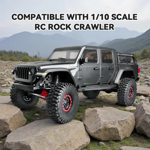 Miniatura 7 de RC Crawler 1.9 Beadlock Juego de ruedas y neumáticos para escala 1/10 Axial SCX10 TRX4 RC4WD Redcat Gen8 Gen7 Rock Crawling todo terreno Llantas