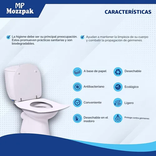 Miniatura 5 de MP MOZZPAK Fundas de asiento de inodoro desechables (paquete de 60) - XL Funda de asiento de inodoro desechable y lavable para entrenamiento