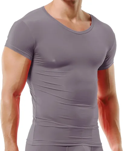 Miniatura 6 de DTODWW Men's Undershirts Soft V Neck Short Sleeves T-Shirts Classic Tees for Men Slim Fit Sweat Shirts Solid Color Tops
