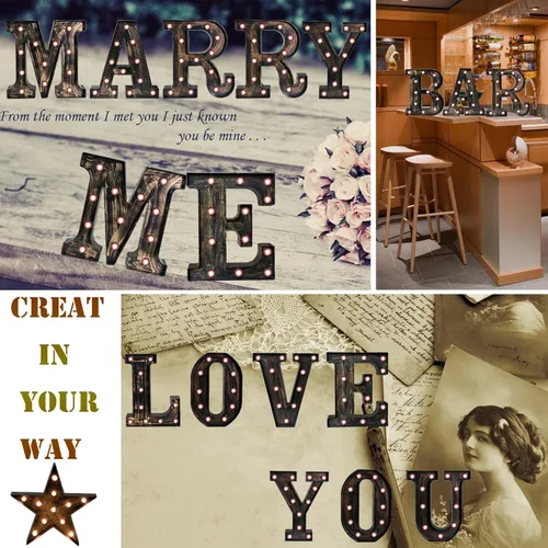 Miniatura 2 de Oycbuzo - Cartel de letras con luces LED doradas y negras, estilo industrial y clásico, para decoración de cafeterías, bodas, fiestas de cumpleaños