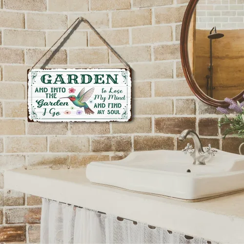 Miniatura 6 de Letrero de pared de jardín vintage para exteriores, regalos de jardinería para mujeres, jardineras, granja, patio, casa de campo, invernadero
