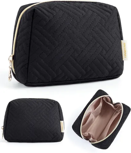 BAGSMART Pequeña bolsa de maquillaje, bolsa de cosméticos de viaje, bolsa de maquillaje pequeña con cremallera, bolsa de aseo resistente al agua,