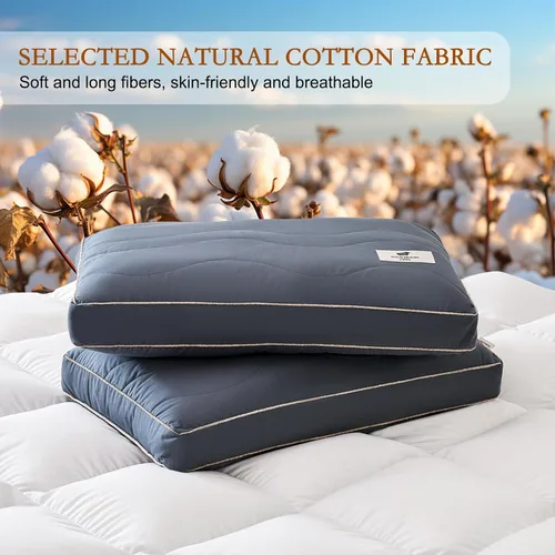 Miniatura 5 de YOUR MOON Almohada de lana suave natural tamaño estándar, almohadas de cama suaves para dormir, relleno de lana australiana de primera calidad