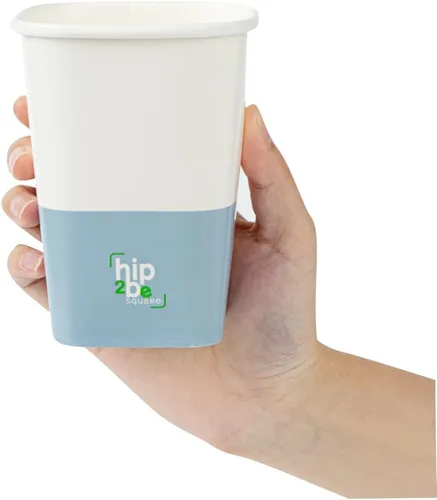 Miniatura 17 de Restaurantware Hip 2 Be Square - Tazas de café de papel de 12 onzas, 25 tazas de café reutilizables a prueba de fugas, tapas se venden por separado