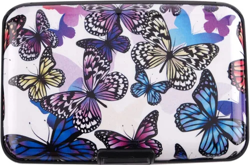 Miniatura 34 de Tarjetero de aluminio con bloqueo RFID para hombres y mujeres, elegante cartera de viaje con 7 ranuras, la mejor protección contra escaneos