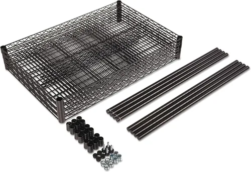 Miniatura 4 de Alera - Kit de estantería de alambre industrial con certificación NSF de 4 estantes, 48 pulgadas de ancho x 24 pulgadas de profundidad x 72 pulgadas