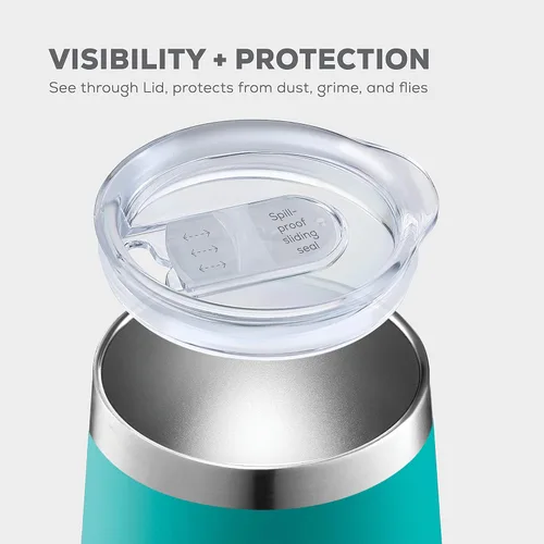 Miniatura 5 de FineDine Vaso de vino con triple aislamiento con tapa (paquete de 4) juego de vidrio de acero inoxidable de 12 onzas, mantiene las bebidas calientes