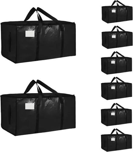 Miniatura 50 de Paquete de 4 bolsas de mudanza extra grandes y resistentes, bolsas de almacenamiento impermeables con asas y cremalleras, plegables para dormitorio
